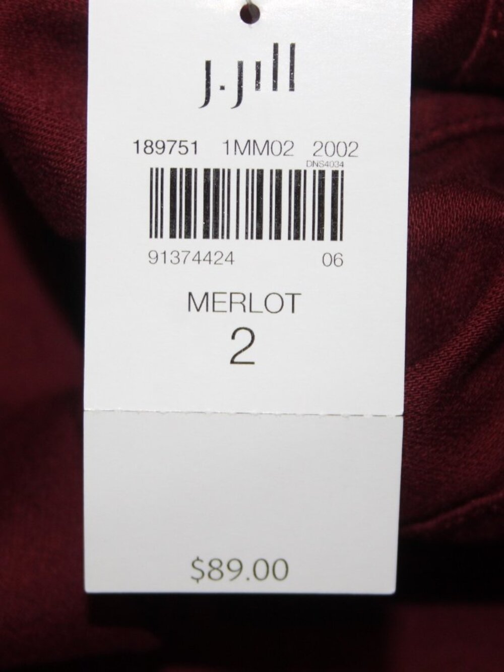 Christian Siriano J Jill Pant $89 Merlot Sz 2 x 26 Burgundy Red Cotton Pant - Picture 9 of 14